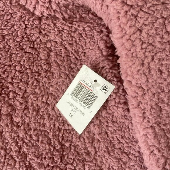 Style & Co NWT Solid Half-Zip Fleece Pullover in Purple Size 1X NEW - Picture 4 of 11